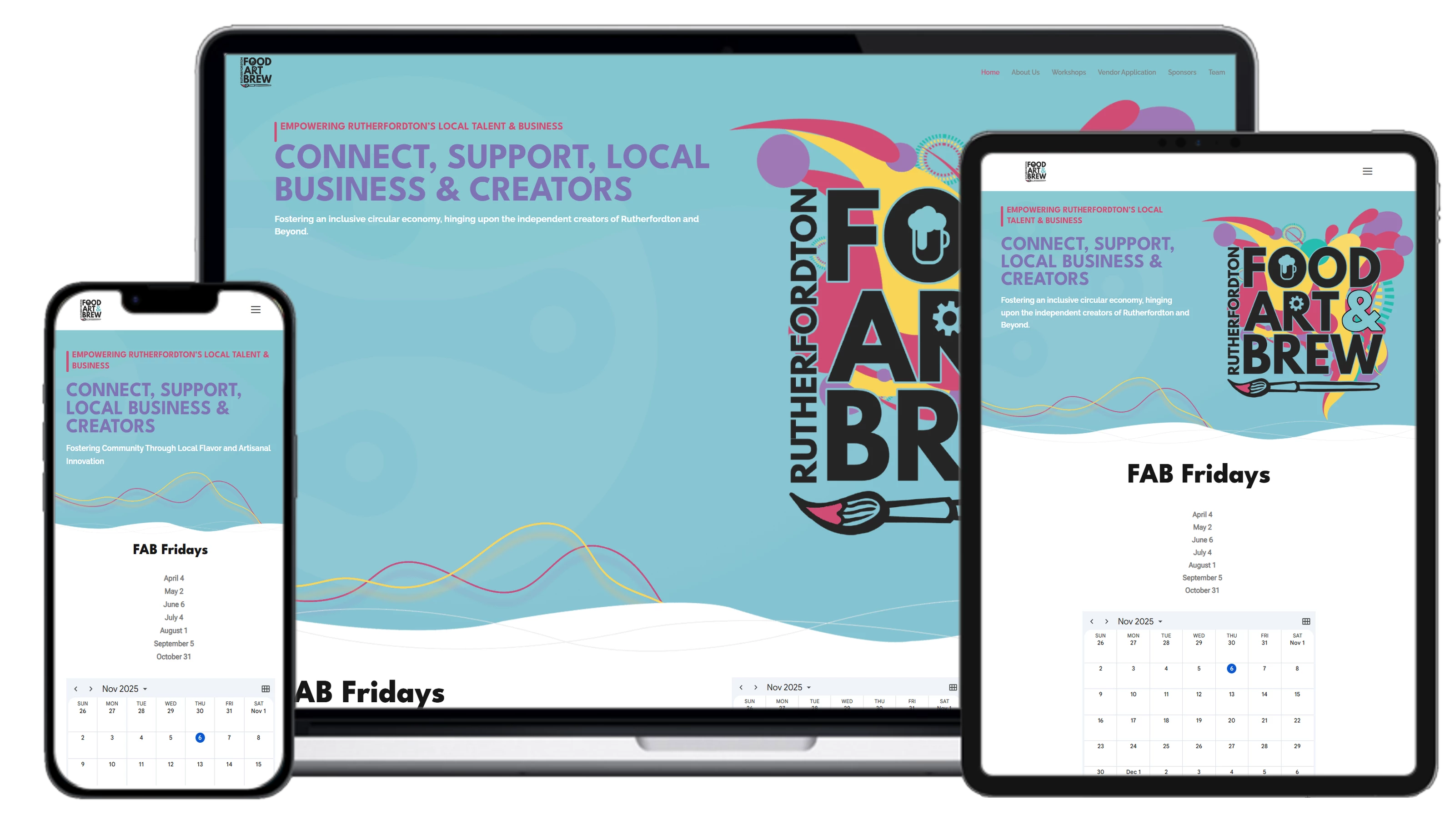 Food Art & Brew website mockup